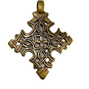 Handmade Ethiopian Coptic brass Cross
Pendant Ethiopia Africa